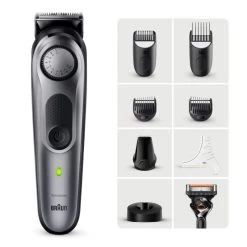 Braun BeardTrimmer 7 BT7420 Regolabarba Argento