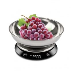 Girmi PS84 Nero, Acciaio Inossidabile Superficie Piana Rotondo Bilancia Da Cucina Elettronica -Bestes Kleingeräte Geschäft girmi ps84 nero acciaio inossidabile superficie piana rotondo bilancia da cucina elettronica 3