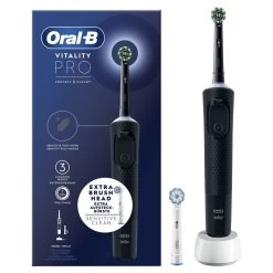 Oral B Oral-B Vitality Spazzolino Elettrico Ricaricabile Pro Nero, 2 Testine